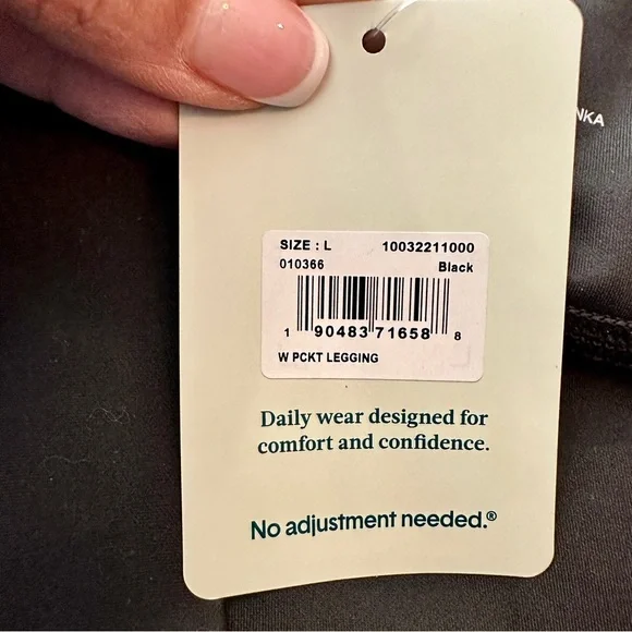 Tommy John Go Anywhere Leggings Black Pocket High-Rise Compression Size L - Picture 11 of 14